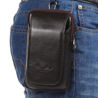 Bag leather Dompet kulit Tas mini kulit Sarung hp kulit [Coklat Tua]