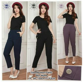 168 Collection Celana Buttonside Long Pant-Hitam