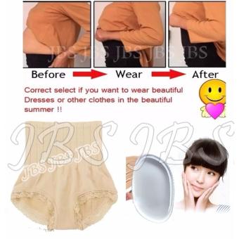 JBS Slim Pant Celana Korset - Munafie Celana Pelangsing Tubuh (All Size ) - Cream- Silisponge silicon Sponge