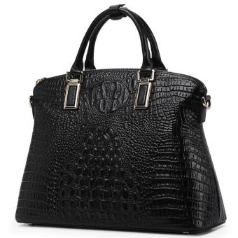 Lan-store Luxury Tote Bags Series-Qiwang Authentic Women Crocodile Bag 100% Genuine Leather Women Crocodile Handbag-Hot Selling (Black) - intl