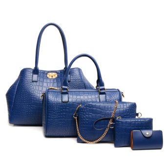 Tas Import Setta 5in1 100% Tas Fashion Kerja 068- Blue