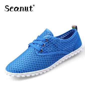 Seanut Men's Mesh Casual Shoes Flat Shoes (light Blue) - intl