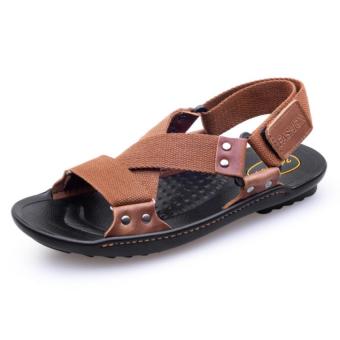 ZHAIZUBULUO Men Sandals Summer Beach Slipper HN-999 Brown - Intl - intl