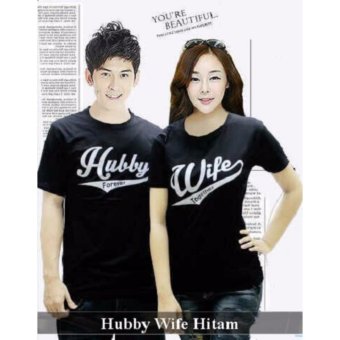Kaos Couple Keren - Baju Couple Terlengkap - Kaos Couple Hubby and Wife Hitam