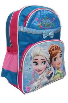 BGC Disney Frozen Tas Ransel Anak Sekolah Anna Elsa Pita Renda - Pink-Biru