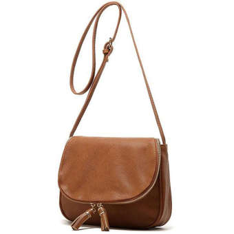 Tas Selempang Wanita Bolsas Femininas PU Leather Bag - Brown