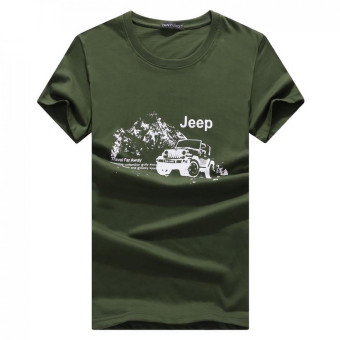 T-shirt Katun Pria JEEP O Neck - Hijau Army
