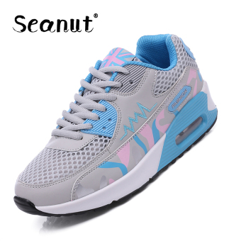 Seanut Woman Fashion Mesh Breathable Sprots Running Shoes (Blue) - intl