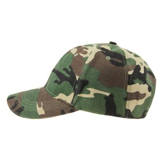 Unisex Fashion Camouflage Adjustable Snapback Trucker Baseball Golf Cap Sports Sun Hat for Women Men, Army Green Camouflage - intl