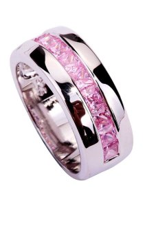Yazilind berwarna merah muda safir batu permata cincin ukuran 7 8 10 perak 2 x 3 mm zamrud dipotong