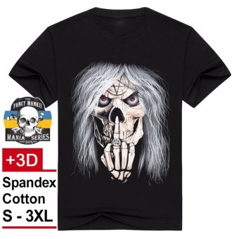 3D Printing Short Sleeve Band T-shirt Cotton Punk Tee Rock n roll Mania Collection - 99 - intl