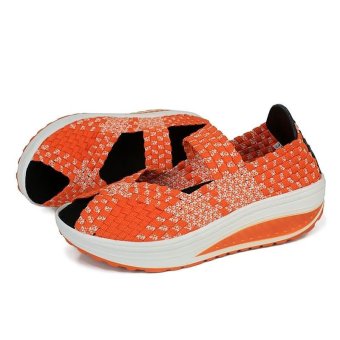 Hand woven shoes Summer sandals Women's Shoes,Orange - intl