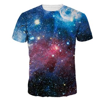 Jiayiqi Sparkly Galaxy Universe T-shirts Pretty 3D Digital Printed Tops