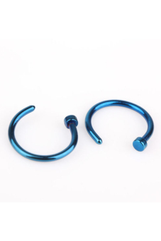 Jetting Buy 2PCS Stainless Steel Nose Open Hoop Ring Earring Studs Blue