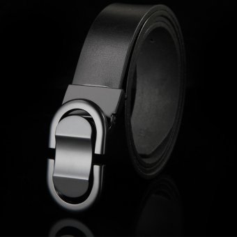 STAR EVER New Style belt Men's Genuine Leather Belt(Black+Black buckle) - intl