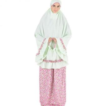 Belvanian Mukena Fashion Allura 047 - Cotton - Green Pink