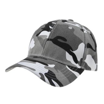 Unisex Fashion Camouflage Adjustable Snapback Trucker Baseball Golf Cap Sports Sun Hat for Women Men, Grey Camouflage - intl