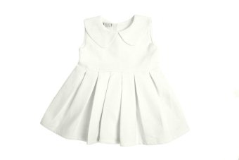 Gill & El Blake Dress With Colar Dress Anak Perempuan Bahan Wool - Putih