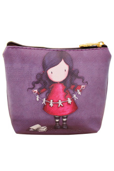 Bluelans Mini anak gadis kartun kanvas dompet koin dompet tas penyimpanan kunci ungu - Internasional