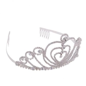 MagiDeal Wedding Party Crystal Tiara Crown Headband Accessory Crystal Heart - intl