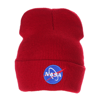 NASA Cap Winter Casual Hip Hop Knitted Wool Skullies Beanie Hat (Red) - intl