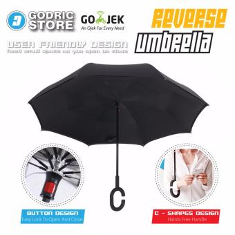 Kazbrella Payung Terbalik / Reverse Umbrella Gagang C - Hitam