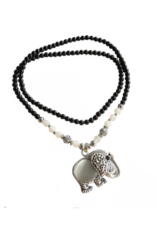 Buytra Opal Elephant Crystal Retro Necklace