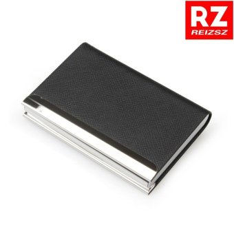 RZ Business Name Card Holder Luxury PU Leather & Stainless Steel Multi Card Case,Business Name Card Holder Wallet Credit card ID Case / Holder For Men & Women(Black). - intl
