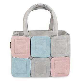 S&L Sweet Color Block Convertible Bag for Women (Color:Blue Gray) - intl