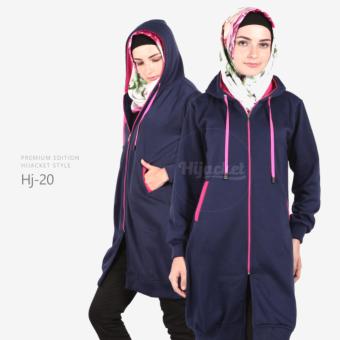 Jaket Hijab Hijacket Wanita Navy Pink