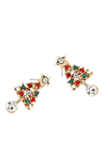 Buytra Christmas Tree Star Crystal Earrings