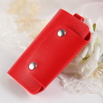 4ever 1pcs PU Mini Keys Organizer Holder Pouch Wallet Case Bag (Red) - intl