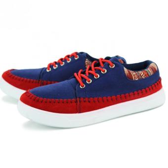 AD NK FASHION Men's Fashion Casual Canvas Skater Flat Sneakers(Blue)JC288 - Intl