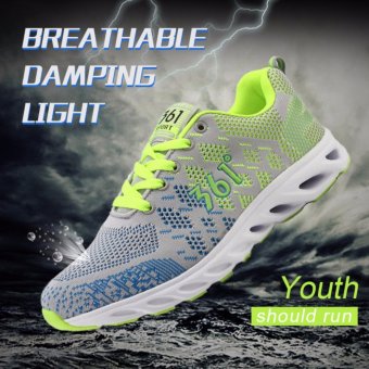361° Spring and Summer New Running Shoes Men's Sports Shoes Light Breathable Damping Casual Shoes Green - intl