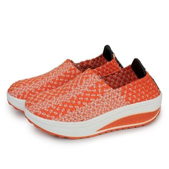 Hand woven shoes Muffin Cradle shoes Women's Shoes,Orange - intl