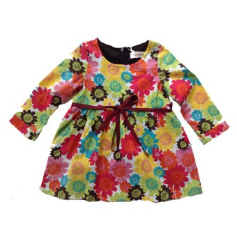 Kenzo Dress Anak - Motif Bunga -Multicolor
