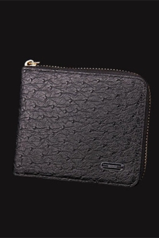 Bogesi Mens Leather Coin Bag Men Short Bussiness Zipper Wallet Phone Bag Horizontal - intl