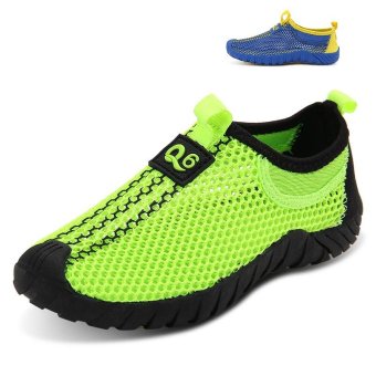 A New Spring Boys Tennis Shoes Breathable Children Casual Shoes Sneakers Boy Mesh Mesh Shoes Low Shoes(green) - intl