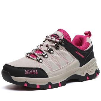 Couple sports Shoes Outdoor Hiking Shoes Men Brand Anti-Skid Comfortable fashion shoes women man climbing shoes (GREY) - intl