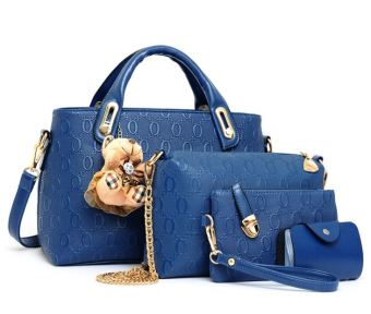 Fashion Bag Import by KEYKEYSHOP Best Seller set 4in1 bag import 100% TIC9049 (BLUE)