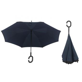 Best CT Unique Inside-Out Umbrella With C-Hook Handle- Dark Blue