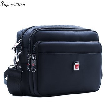 Soperwillton Brand 2017 New Man Bag Male Oxford Water-proof Zipper Messenger Bag Men's Famous Brand Design Black Travel Bag 1053 - intl