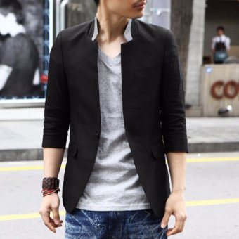 blazer korean style 3/4 sleeve in black