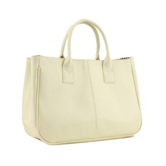360DSC Fashion Simple Style PU Leather Women Handbag Tote Bag - Beige- INTL