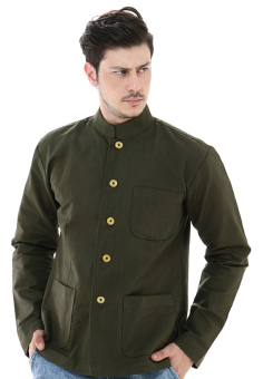 Jas Cowok Casual - Jaket Shirt Exclusive Green Style