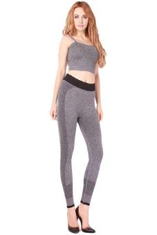 LALANG Women Leggings Elastic Super Stretch Slimming Pants Fitness Trousers Grey