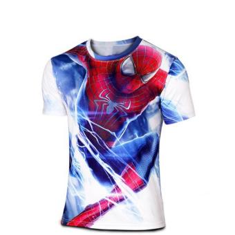 Good Quality Big Size XS-4XL Spider Man Avengers Short Sleeve O-neck Women Men Unisex Hero T Shirt(White) - intl