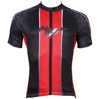 Men's Team Cycling Jersey Road Bicycle Wear Racing Top Cycle Clothing Black - INTL