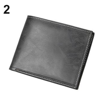 Broadfashion Men Faux Leather Bifold Purse Card Coin Holder Wallet Ultra-thin Clutch Billfold (Black) - intl