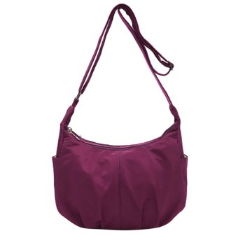 360DSC Water Resistant Nylon Dual-layer Crossbody Bag Shoulder Bag Womens Bag Lightweight Outdoor Travel Bag - Purple- INTL